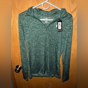 Women's Under Armour Green Heather Tech 1/2 Zip Pullover